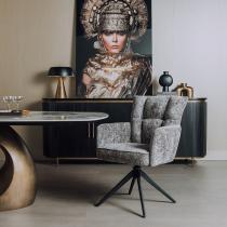 Bardi armstoel - Haga charcoal (draaibaar)